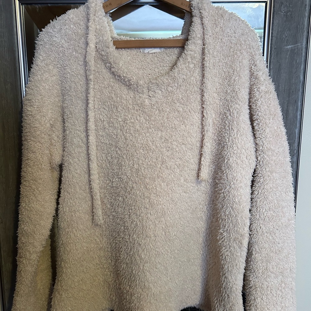 Altar'd State Cream Fuzzy Hoodie